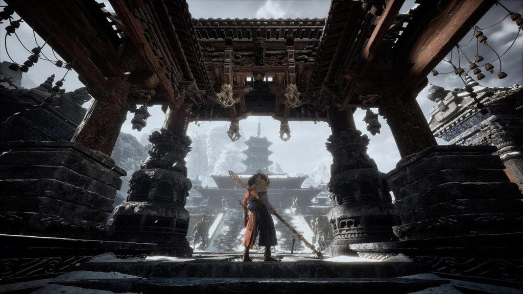 Ánh sáng Chùa Phật giáo phong cách Black Myth: Wukong trên Unreal Engine 5