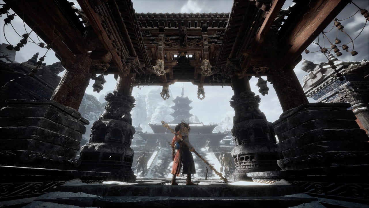Ánh sáng Chùa Phật giáo phong cách Black Myth: Wukong trên Unreal Engine 5