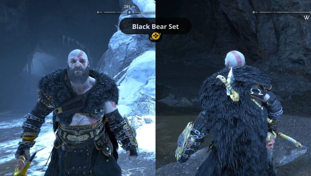 Áo choàng lông gấu Black Bear của Kratos đầu game GOW Ragnarok