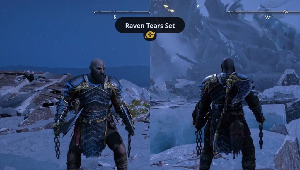 Giáp Raven Tears phần thưởng diệt quạ Odin mặt trước và sau