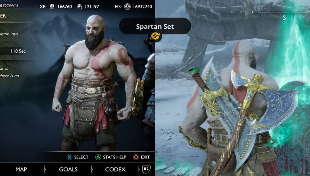 Kratos cởi trần mặc giáp Spartan Level 1 thử thách khó nhất