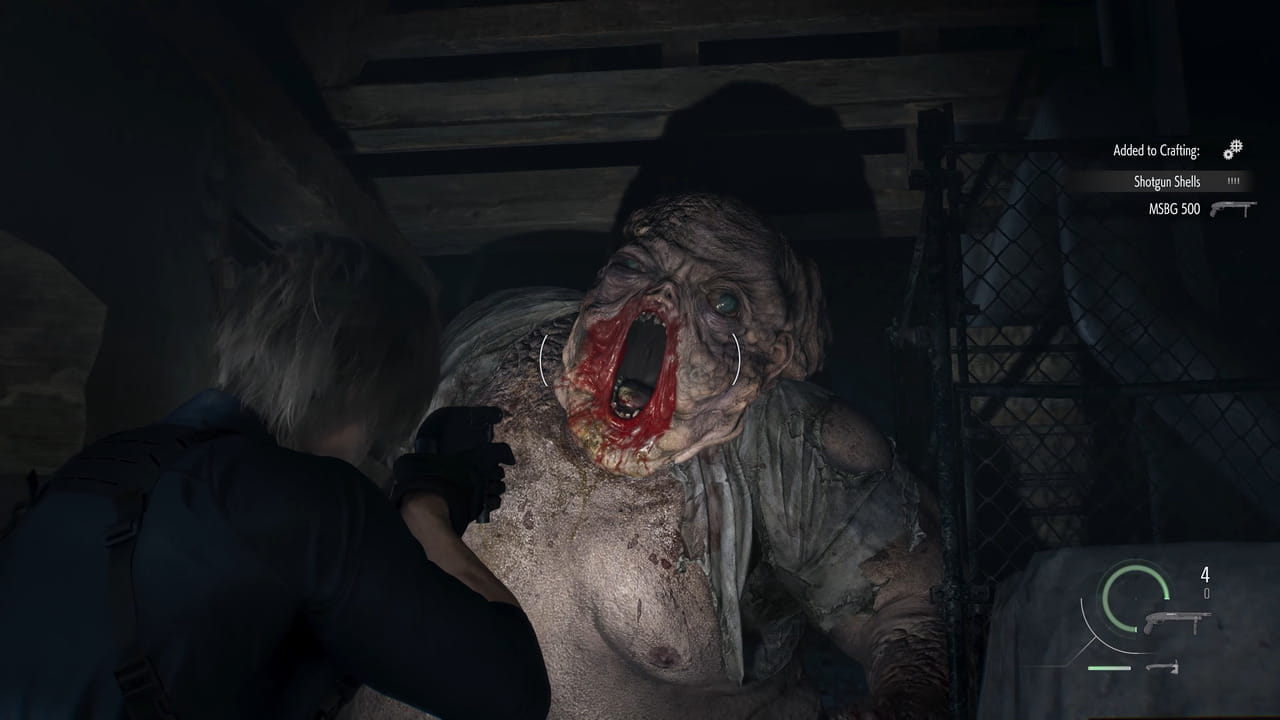 Leon sử dụng MSBG 500 Shotgun khi đối đầu kẻ địch trong Resident Evil 9 Requiem
