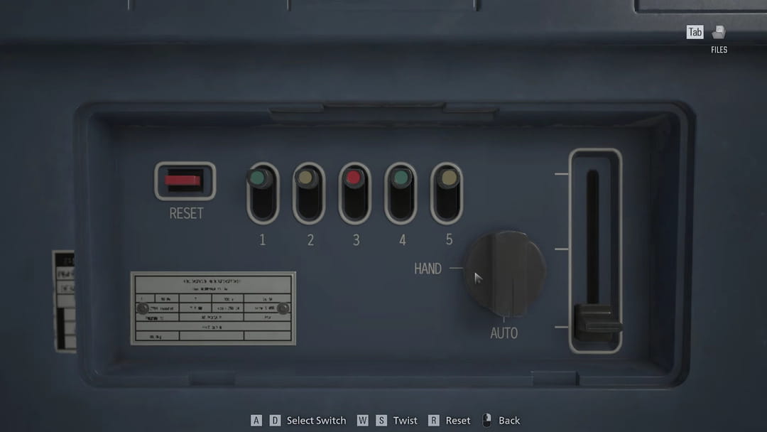 Trình tự gạt công tắc hộp vận chuyển nội tạng Organ Transport Box Resident Evil 9