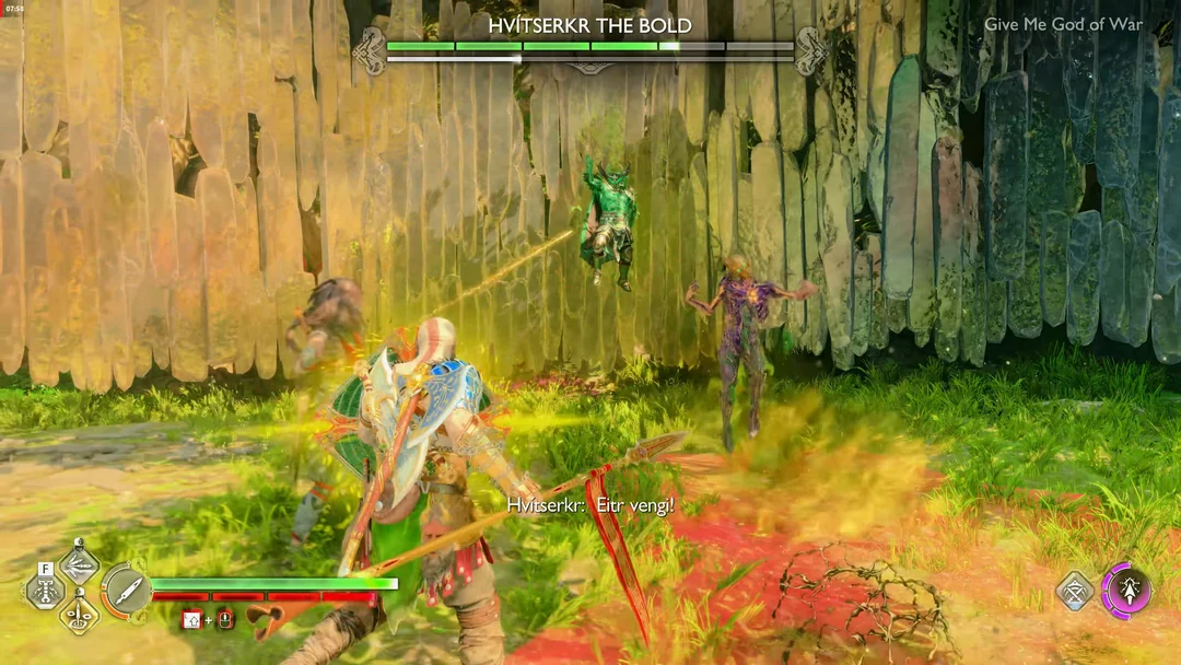 Kratos giao chiến với Hvitserkr the Bold tại Vanaheim trong God of War Ragnarök